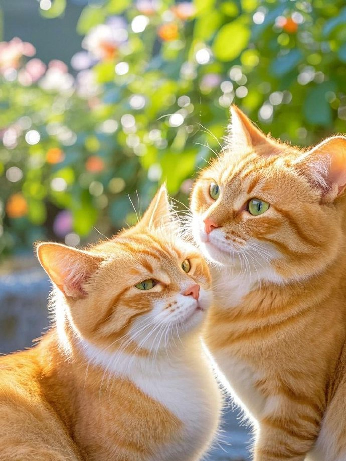相亲相爱的两只猫