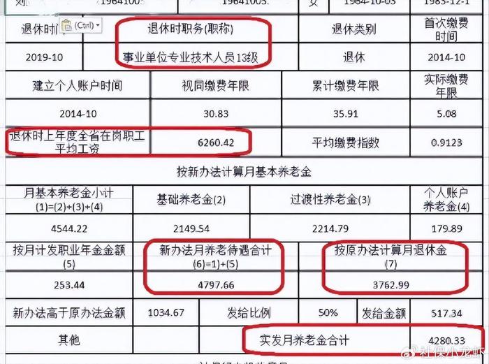 由于级别不高,工资相对较低,个人账户养老金只有3万多元,职业年金也