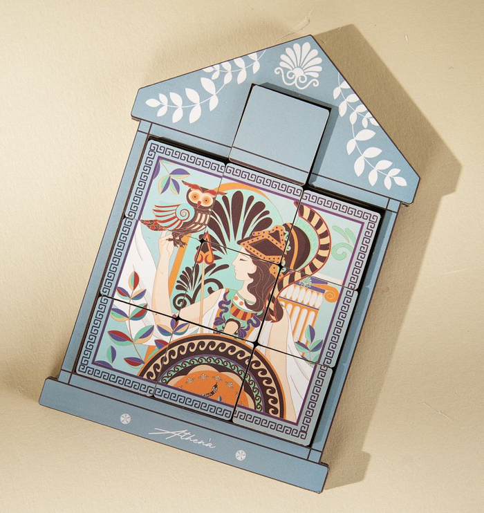 雅典娜华容道冰箱贴产品设计灵感来源于古希腊雅典娜女神(又称只圹