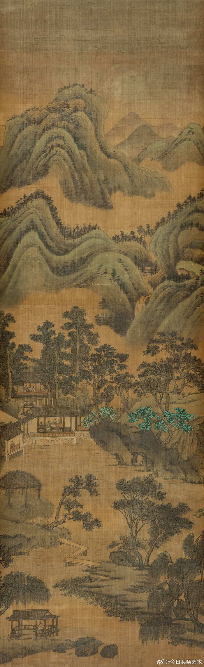 清代画家顾昉山水画秋溪微雨通景六屏