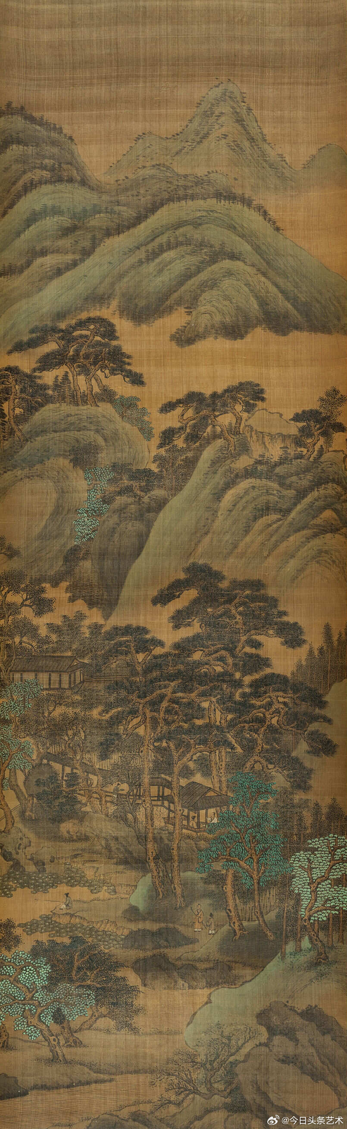 清代画家顾昉山水画秋溪微雨通景六屏