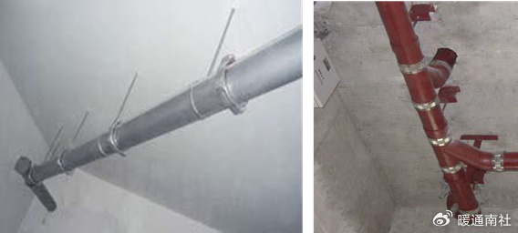1)柔性接口铸铁排水管支吊架,必须保证接口部位的支吊架,防止承插口或