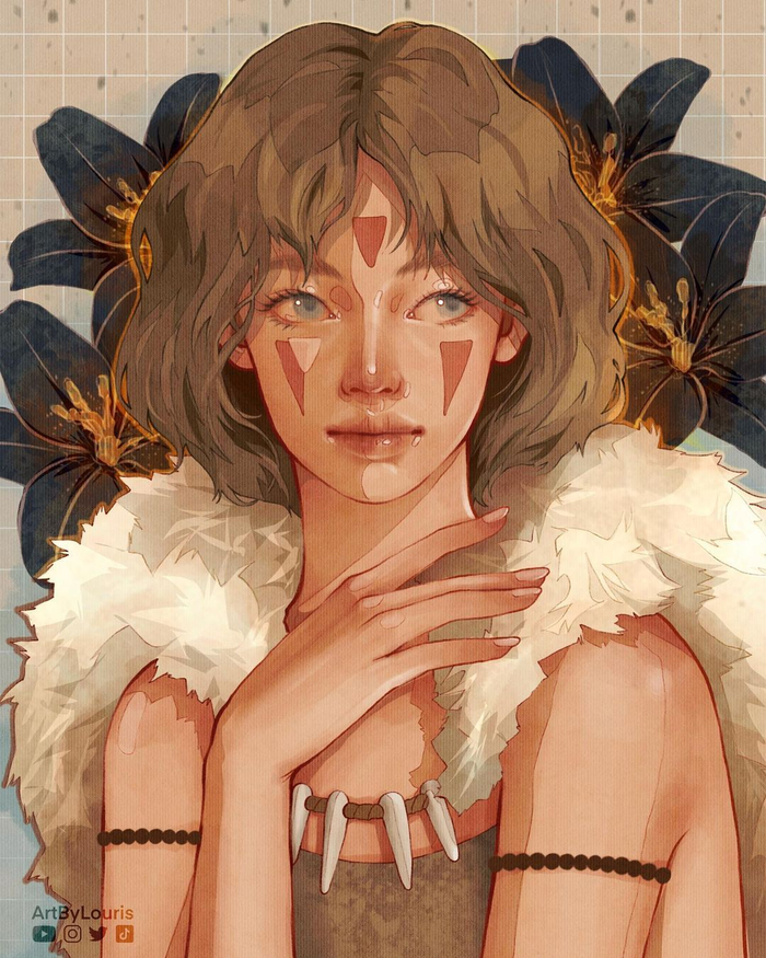 插画师artbylouris的人物肖像复古又精致