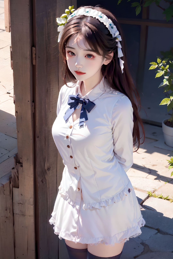 午后小姐姐清纯学妹学园风高清ai绘画壁纸手机电脑高清壁纸1