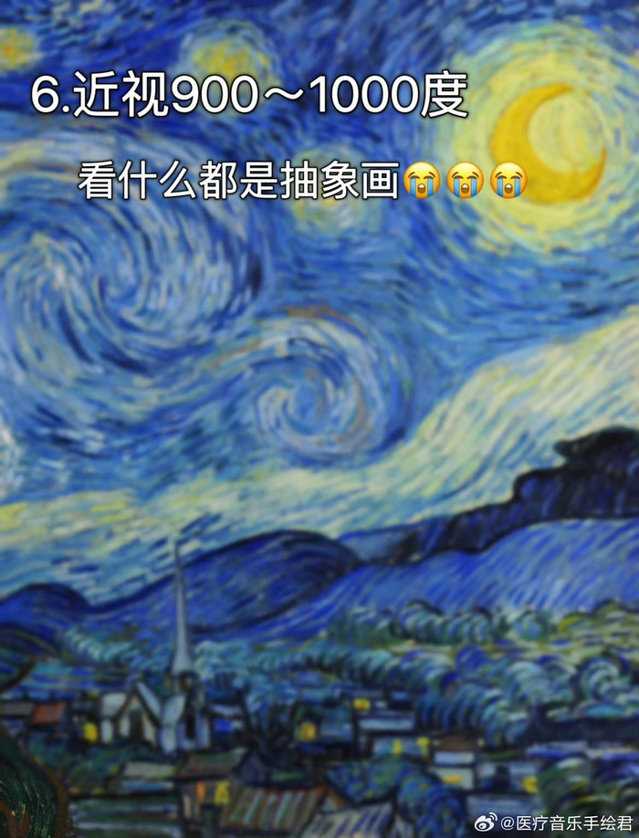 带你了解不同近视度数的视界~ 图一:正常视力 图二:100~200度……