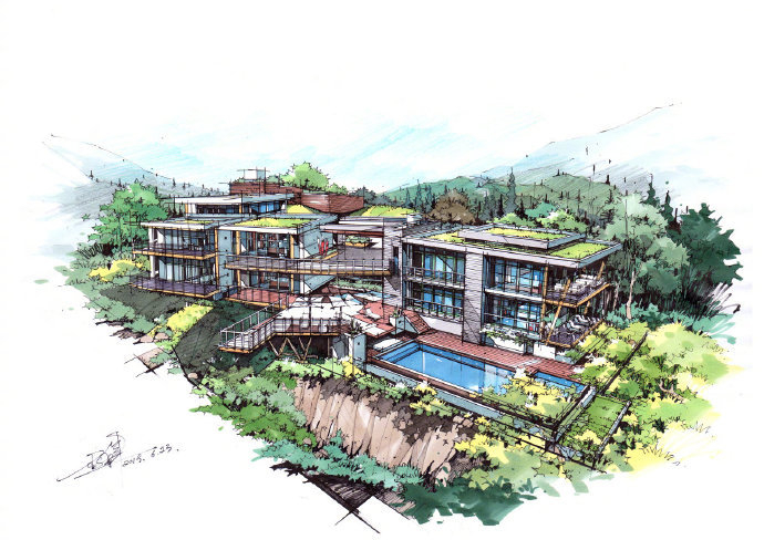 马克笔建筑手绘表达︱杜健