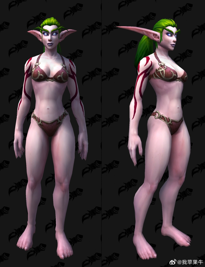 女暗夜精灵在1017新的身体和面部纹身