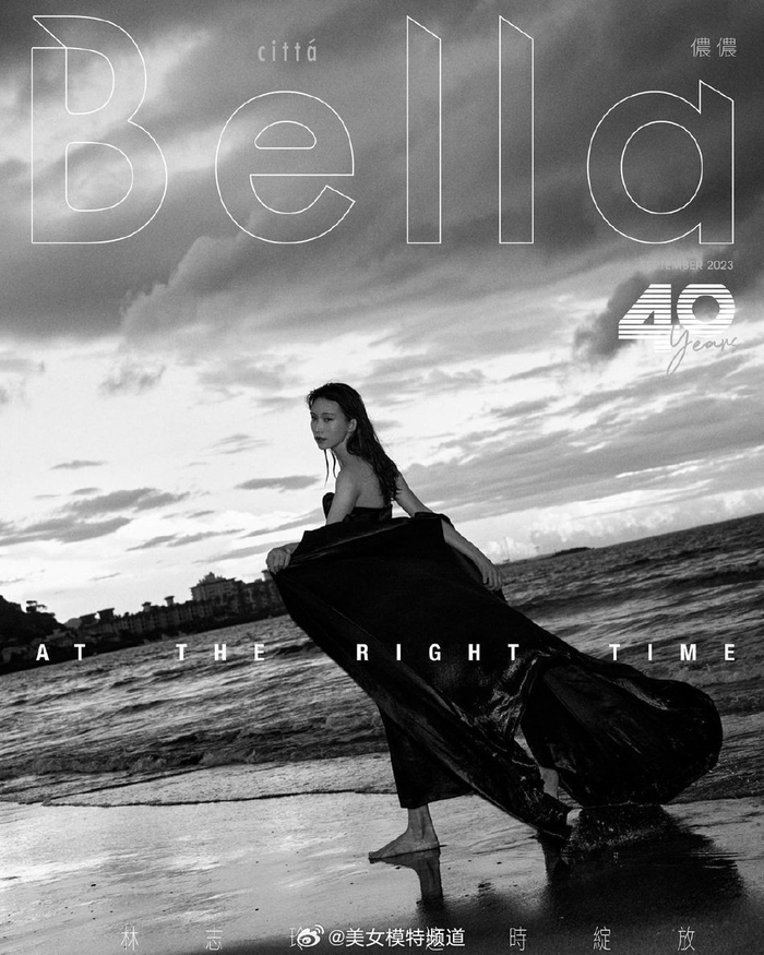 林志玲最新黑白大片释出海边漫步修长美腿抢镜