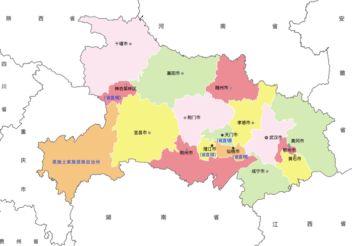 各省直辖市自治区行政区划图上