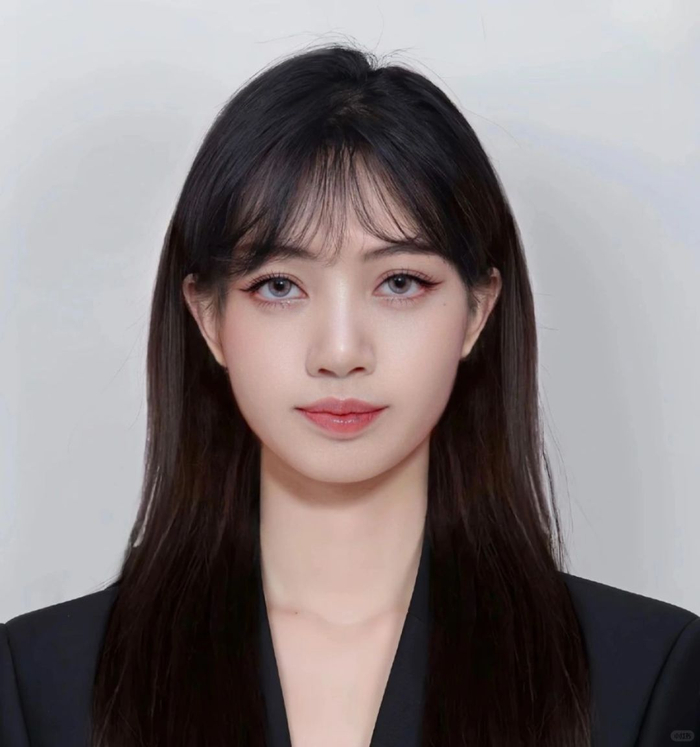 blackpink四位女神证件照lisa是不是p得有点过了快认不出了