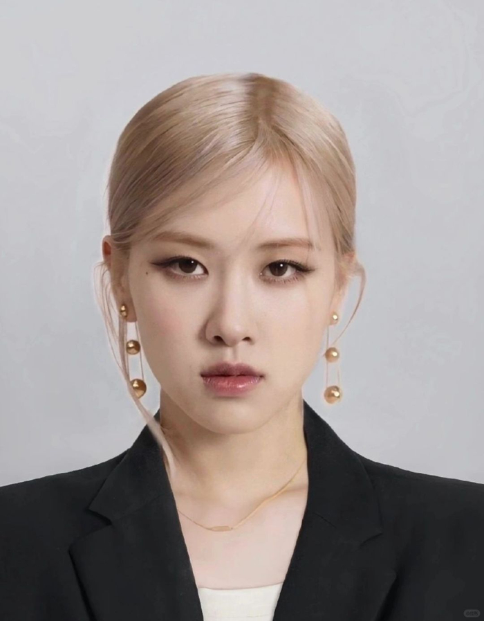 blackpink四位女神证件照lisa是不是p得有点过了快认不出了