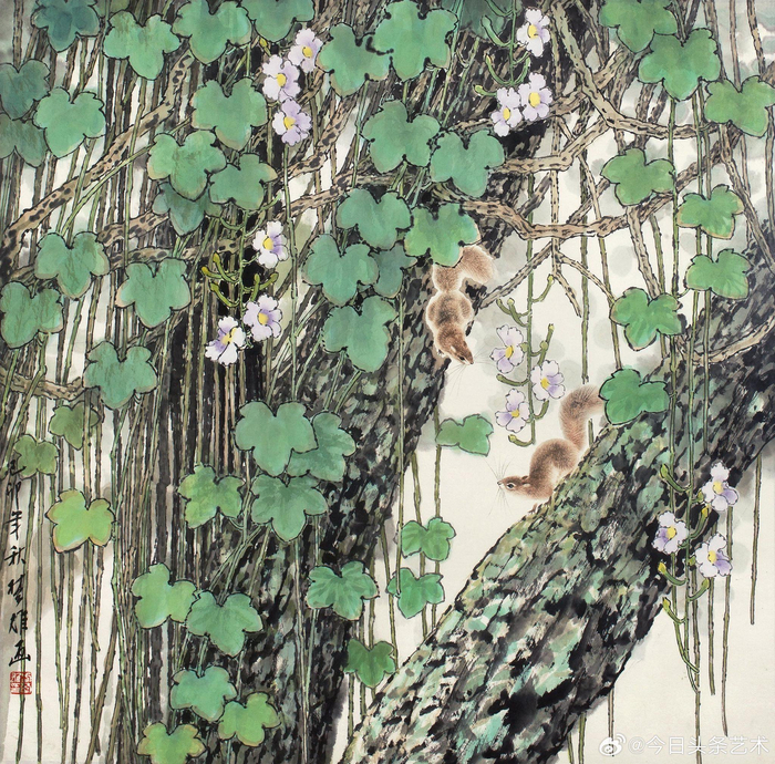 画家方楚雄笔下的松鼠