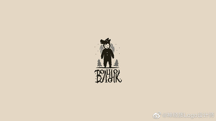 美式卡通！人物剪影Logo设计