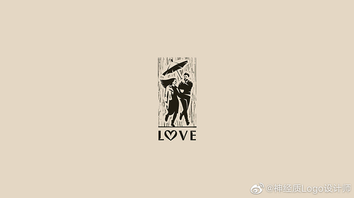 美式卡通！人物剪影Logo设计