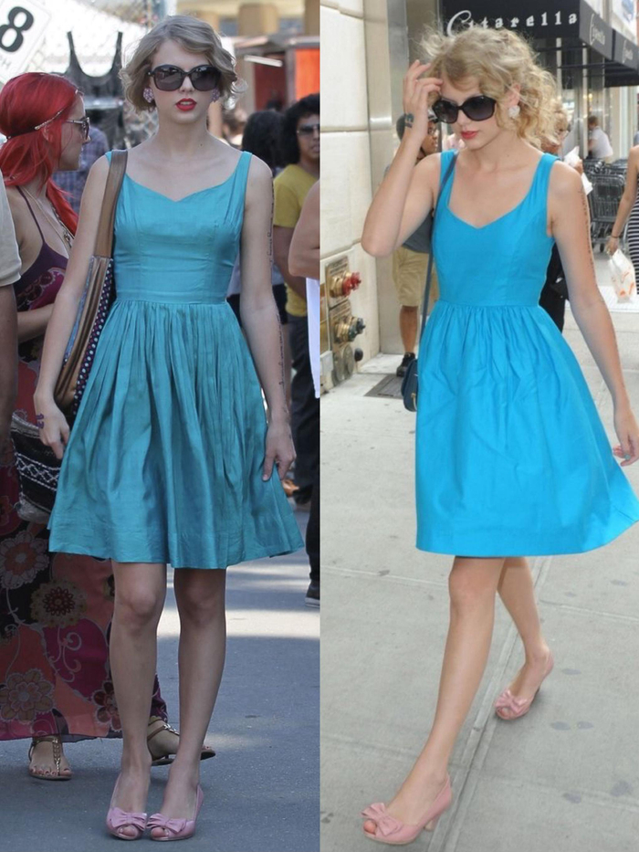 喜欢穿迷你裙的taylorswift基本上所有颜色印花格纹都能轻松驾驭
