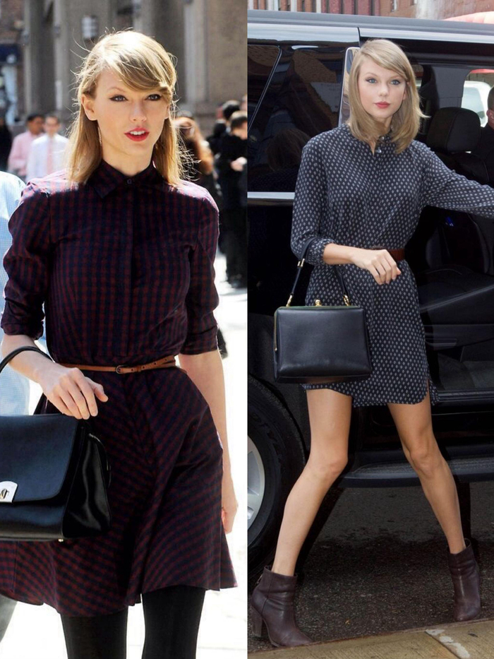 喜欢穿迷你裙的taylorswift基本上所有颜色印花格纹都能轻松驾驭