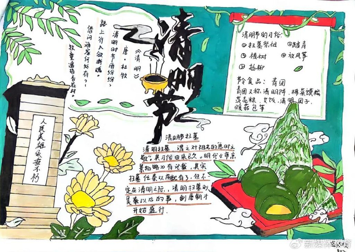 缅怀先烈志共铸中华魂张家楼初级中学开展手抄报比赛活动