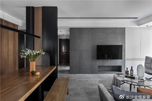 123㎡现代风格装修,简约质感黑白灰,营造高品质时尚家居