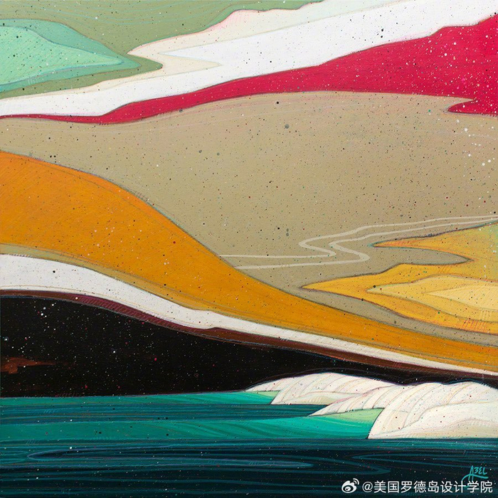 一起来形欣赏一下这组色彩明快的自然风景插画