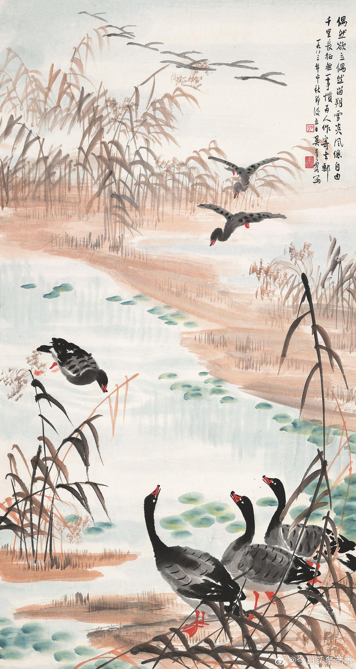 吴青霞画笔下的芦雁