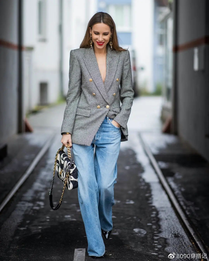 春日西服穿搭,6套通勤休闲的小西装搭配示范,优雅知性