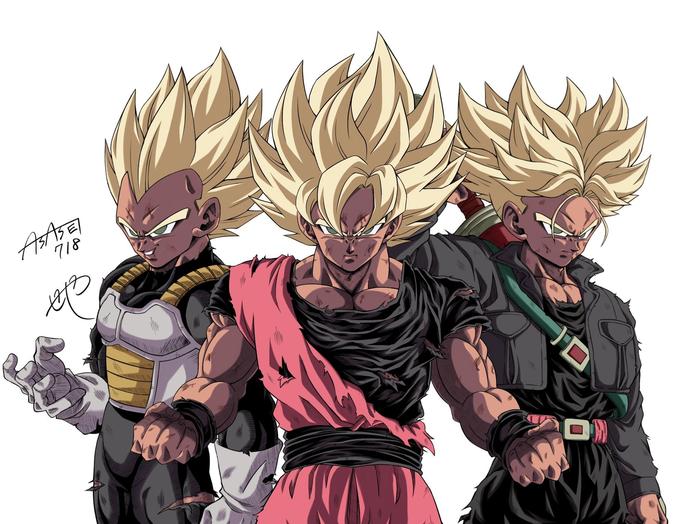 ドラゴンボール　三大スーパーサイヤ人　イラスト　ビジュアルボード　ポスター yj on X: 