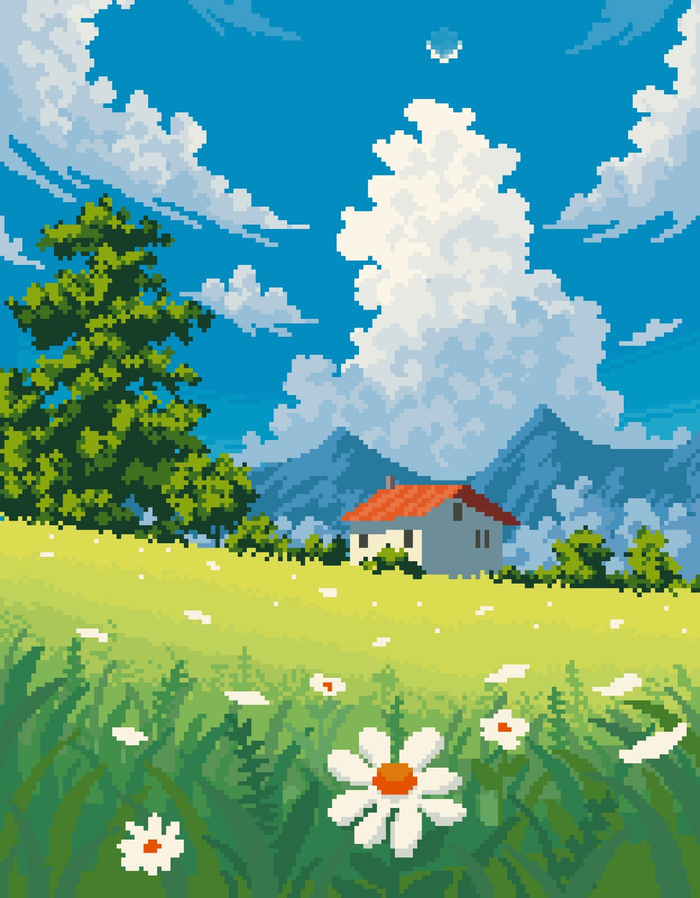 风景像素艺术|像素|艺术|风景_新浪新闻