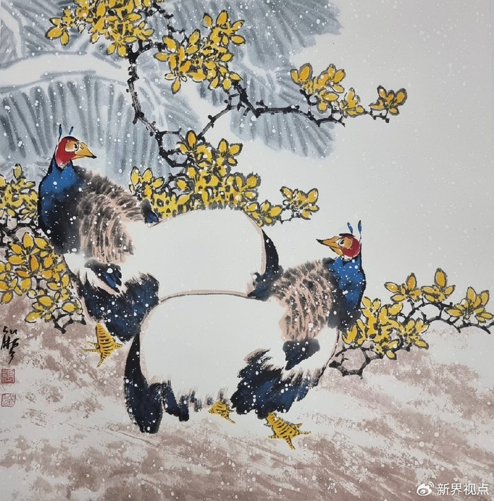中国古老的吉祥鸟,大文化下的斗士精神——记张一哲笔下的褐马鸡|褐马