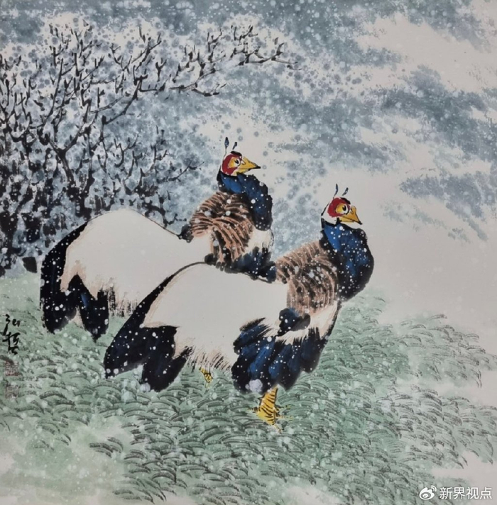 中国古老的吉祥鸟,大文化下的斗士精神——记张一哲笔下的褐马鸡|褐马