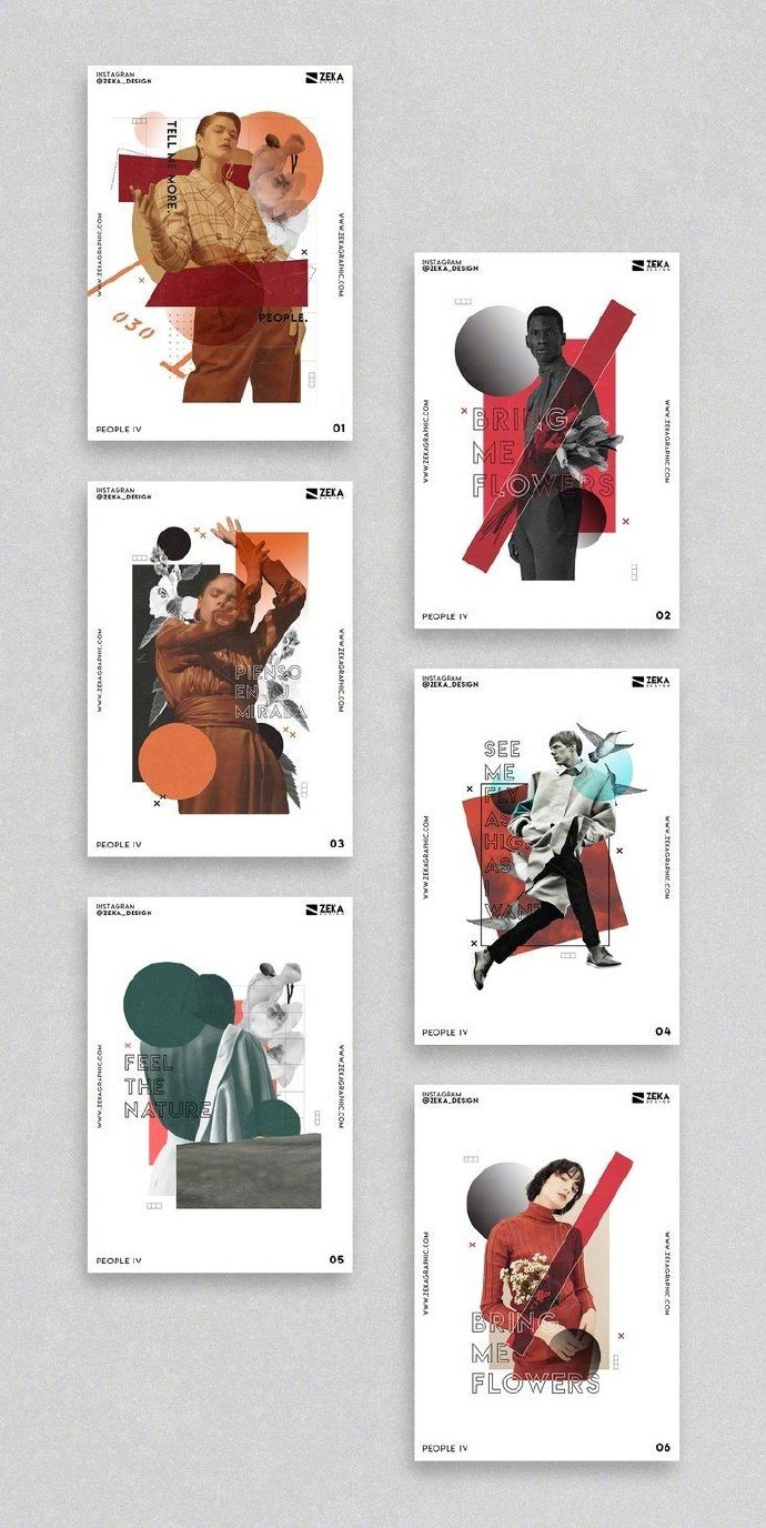 一组人物海报版式设计参考