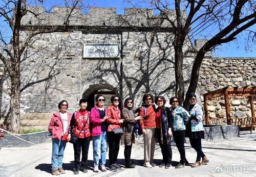 果蔬大棚参观之后,一行人来到了基地旁边的遥桥古堡.