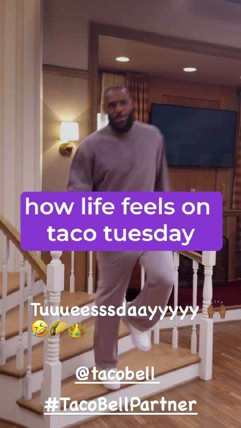 今日份心情!詹姆斯晒欢快舞步:taco tuesday029495