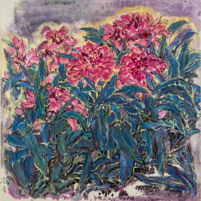 香》丝带绣盛杰 《火炬·钱塘》联 毛笔书法陈聪婕《一笑》水彩画周洁