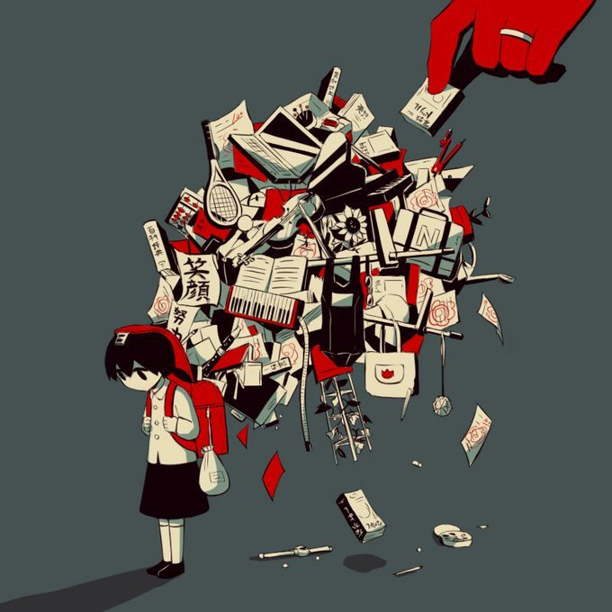 表达现代社会的同化与迷失的插画,来自 avogado6