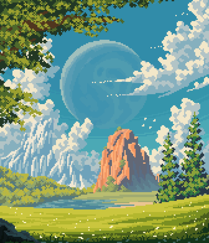 风景像素艺术|像素|艺术|风景_新浪新闻