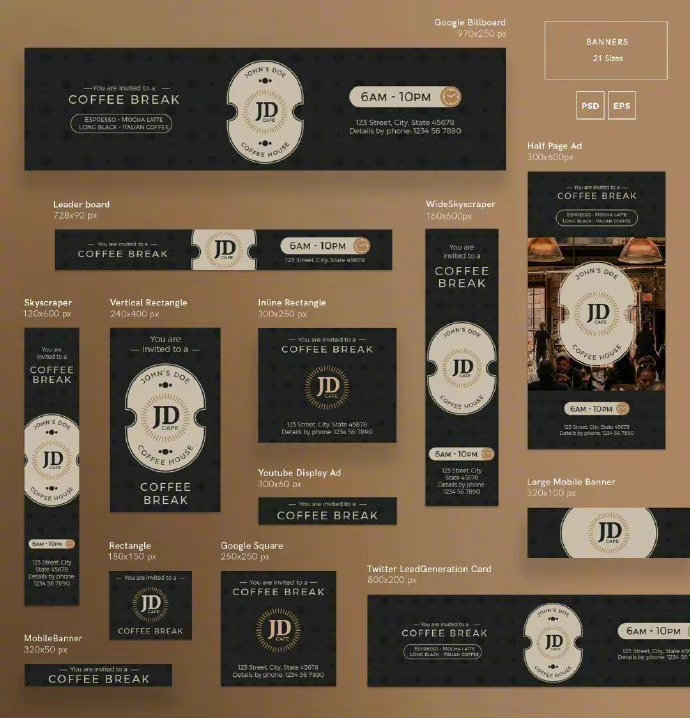 不同尺寸下的 banner 版式布局排版设计参考