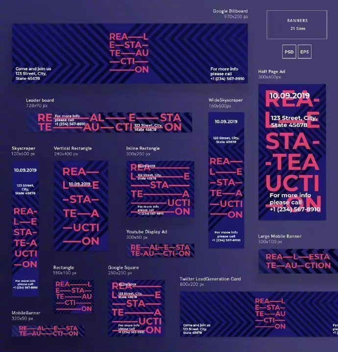 不同尺寸下的 banner 版式布局排版设计参考