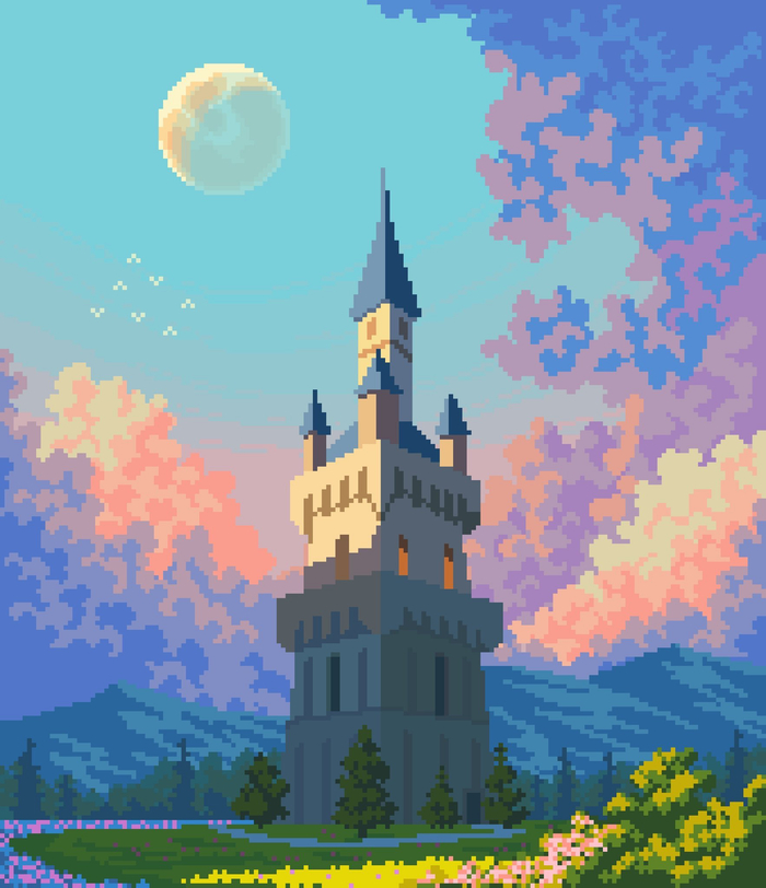 风景像素艺术|像素|艺术|风景_新浪新闻