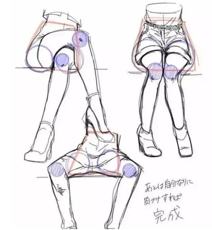 只会画站姿?动漫女生坐姿画法,教你画出不同姿势的坐姿画法!