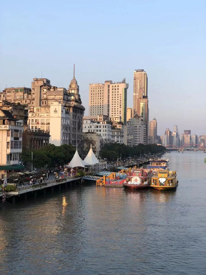 骑行珠江北岸 | 从沙面-海心沙,追逐落日,看广州百年
