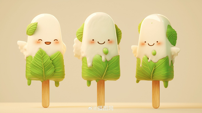 插画分享 | aigc视角下的端午节传统卡通粽子 版权素材 by 摄图网