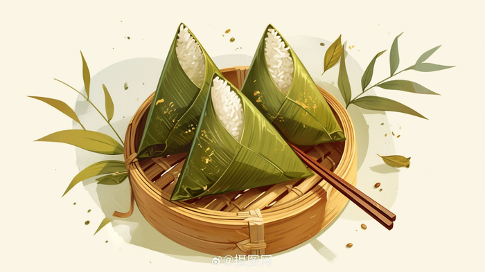 插画分享 | aigc视角下的端午节传统卡通粽子 版权素材 by 摄图网