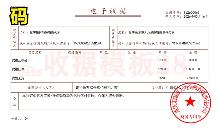 mark!人力资源服务企业关于电子收据最新政策,附常用专属收据模板__财经头条__新浪财经