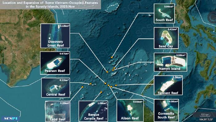 中菲仁愛礁頻現對峙越南卻南沙大規模吹填已擴建322平方公里