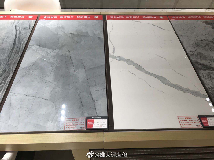 周末看看上海的建材卖场，来到一家瓷砖展厅，被漂亮的大板砖吸引