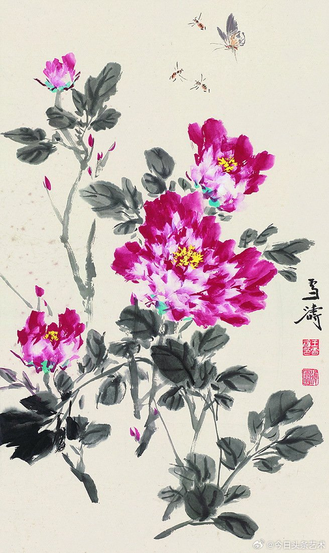 王雪涛笔下的牡丹