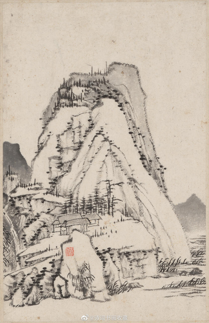 清·弘仁(渐江)《山水册》欣赏