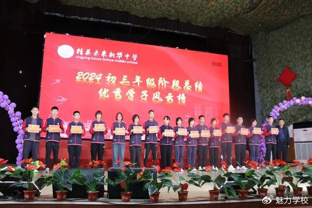 石家庄市精英新华中学召开阶段性总结表彰大会