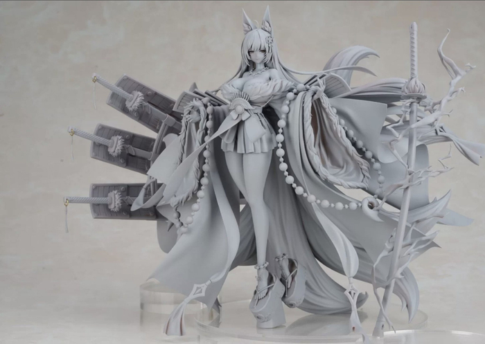 wing制作,碧蓝航线「武藏」手办原型公开!