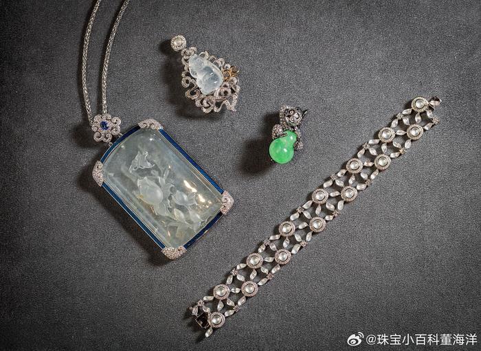 香港珠宝商dawn的珠宝作品用欧美风格镶嵌的翡翠是亮点